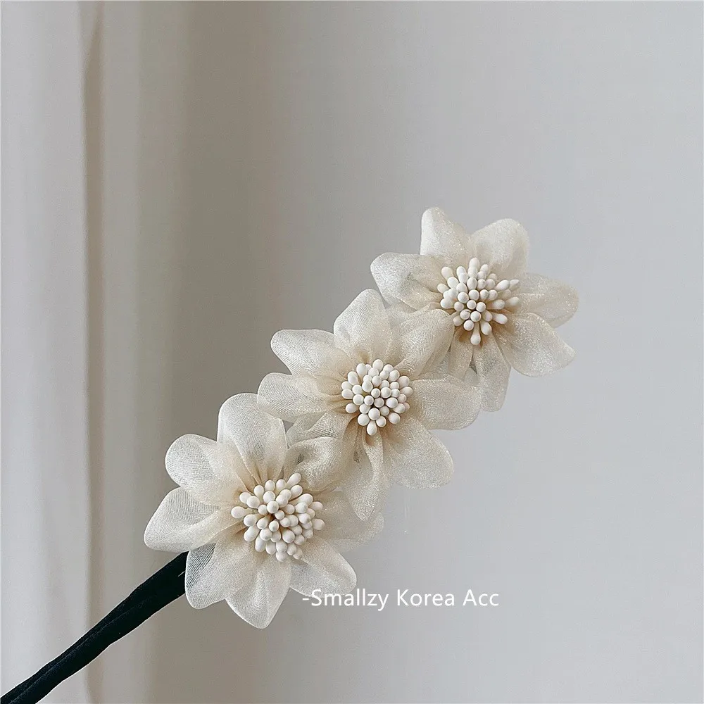 Elegant Shell Pearl Lazy Hair Curler Bow Barrettes Braided Hair Artifact Vintage Women Flower DIY Hair Maker Tools Scrunchies