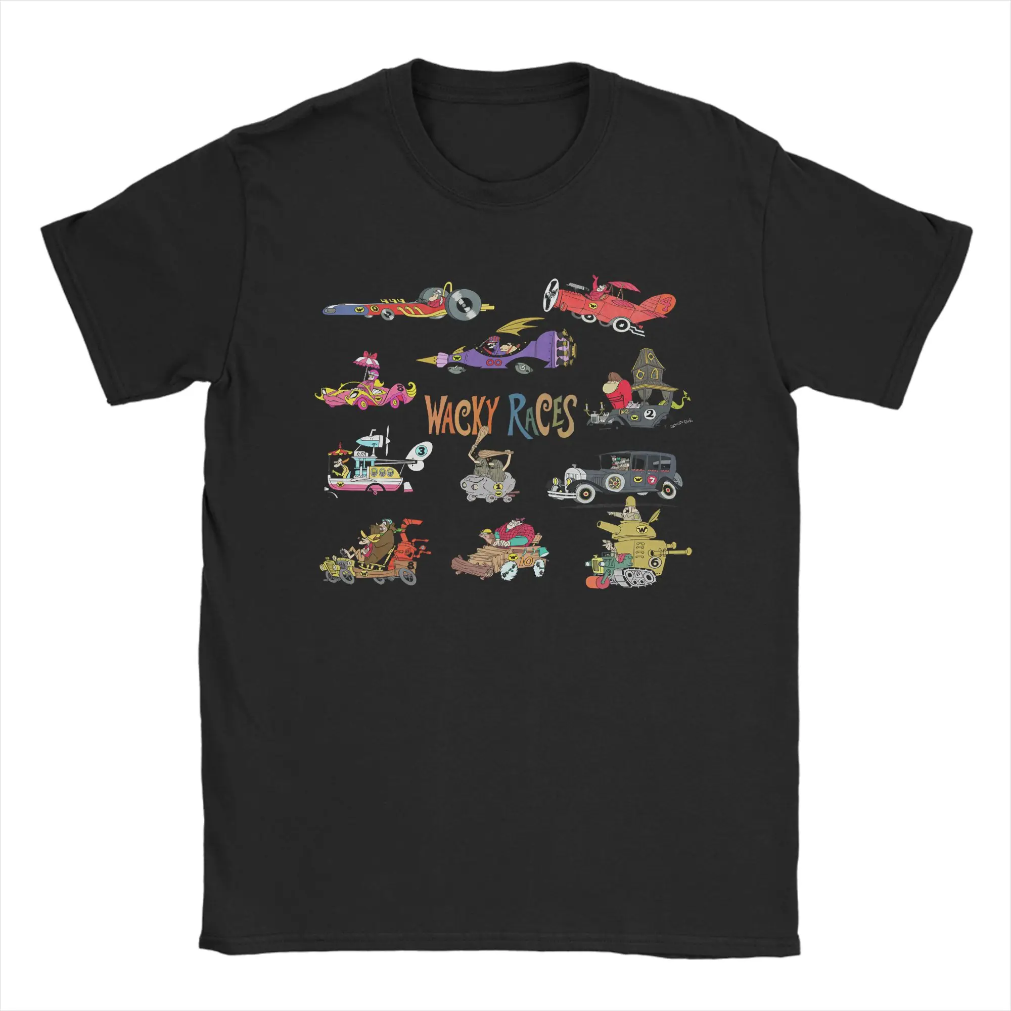Fashion 60s Wacky Races T-Shirt Men O Neck 100% Cotton T Shirt  Short Sleeve Tees Birthday Gift Clothes