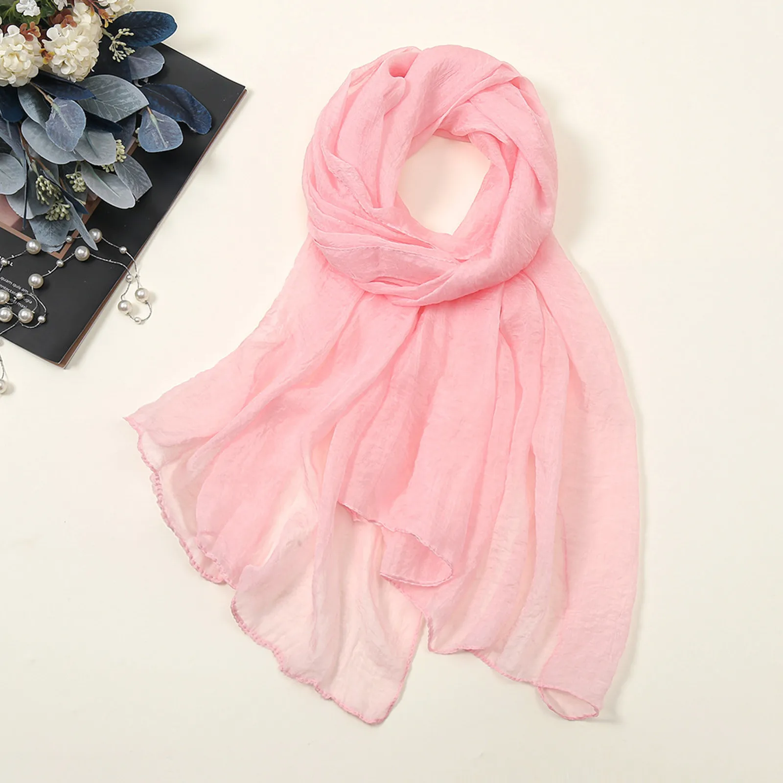 Fashion Chiffon Scarf Shawl Fashion Soft Solid Color Scarves Breathable Sun Protection Hijabs Foulard Elegant Lady Bandana шарф