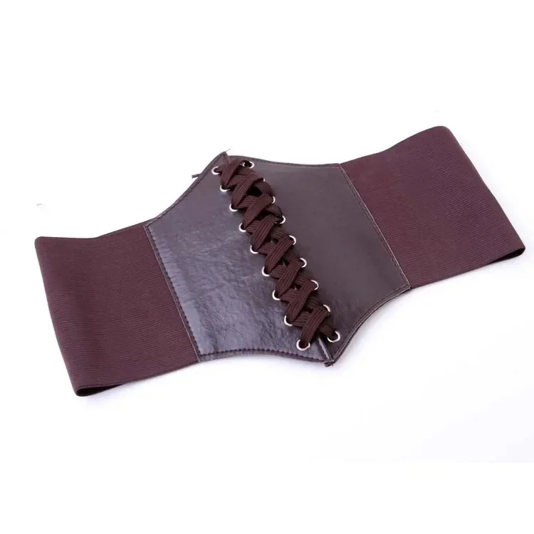 Fashion Corset Wide Belts Faux Leather Slimming Body Shaping Girdle Belt for Women Elastic Tight High Waist for Daily Wear