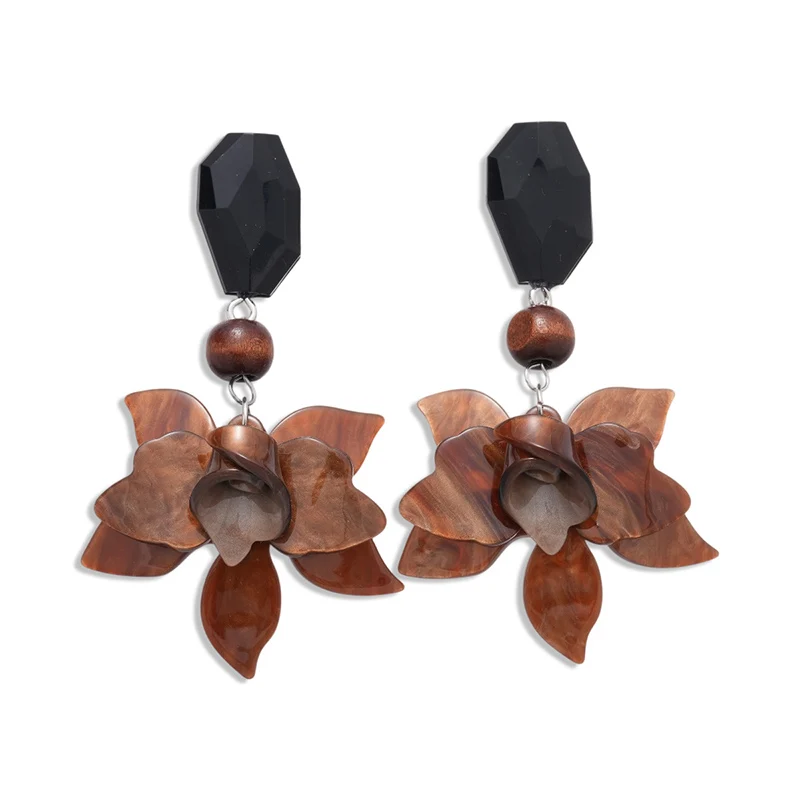 Fashion Flower Earrings Women Trendy Delicate Jewelry Exaggerate Accessories Party Gifts Personality W194
