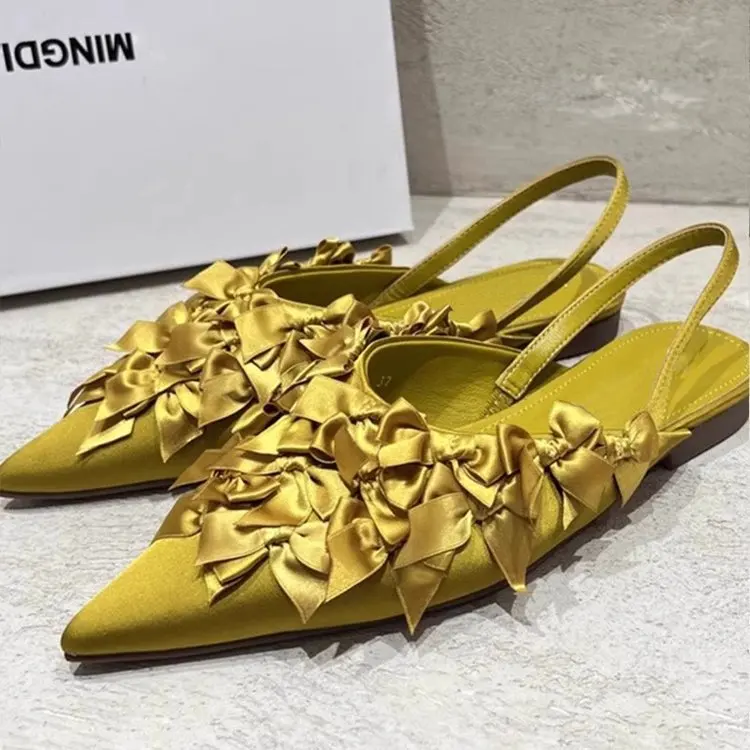 Fashion French Women Shoe Summer New Pointed Flat Shoe Temperament Women Slippers Lightwe Anti Slip Women Sandals Zapatosdemujer