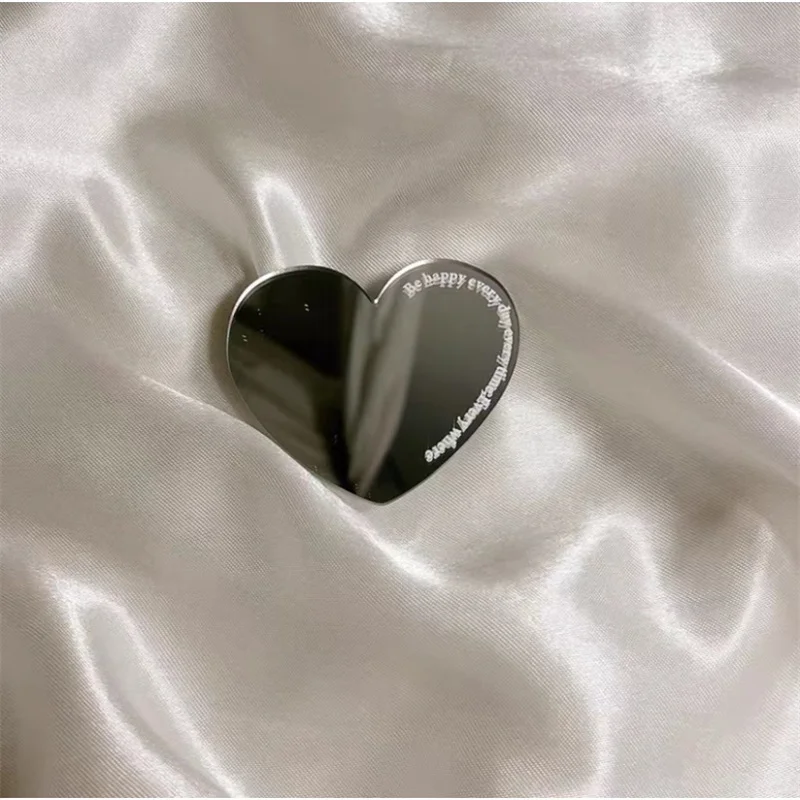 Fashion Love Heart Make Up Mirror Glossy Phone Bracket Tulip Flowers Foldable Phone Holder Cute Bear Universal Stand Holder