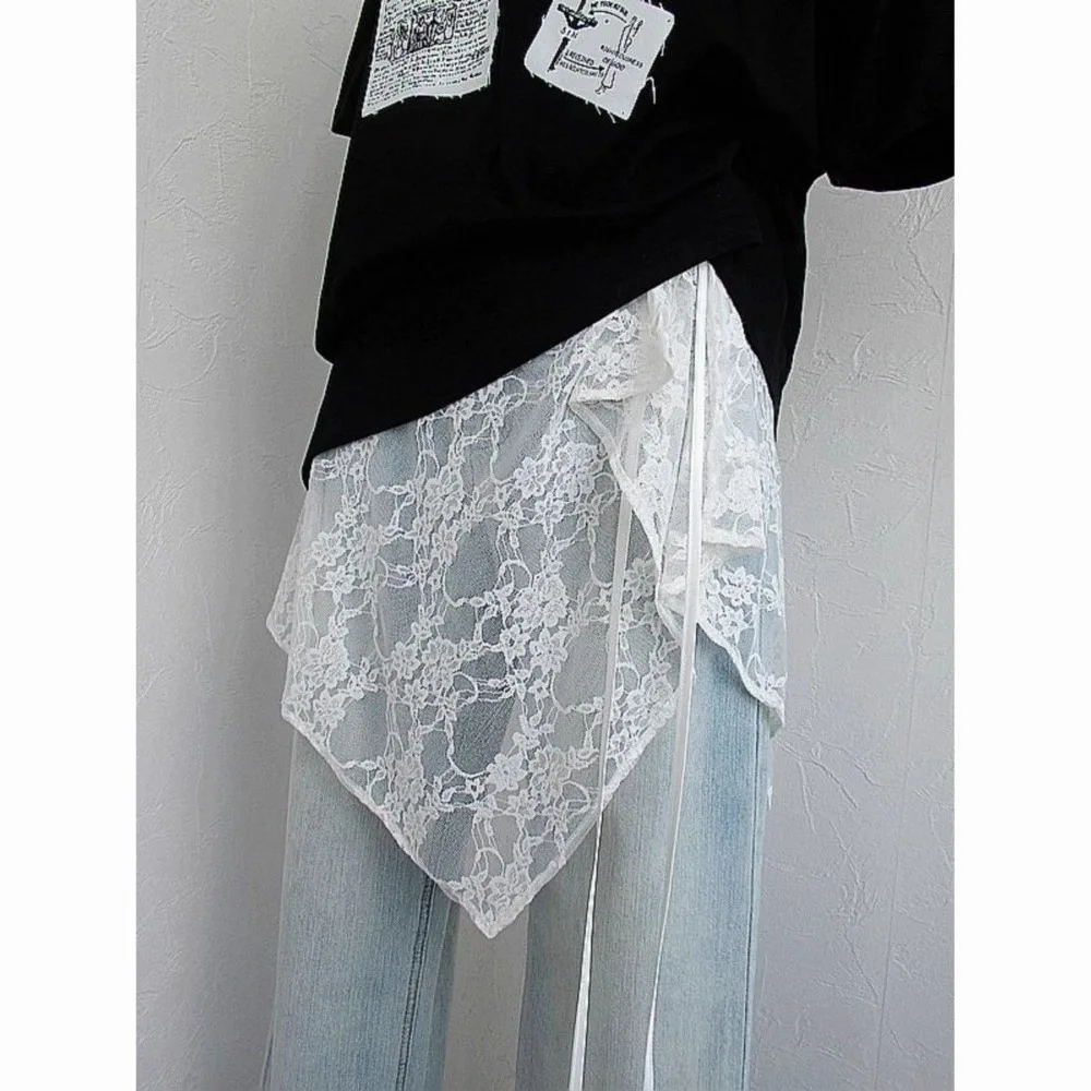 Fashion Short Lace Up Skirt Layered Design Lightweight Wrap Skirt Apron Skirt Women