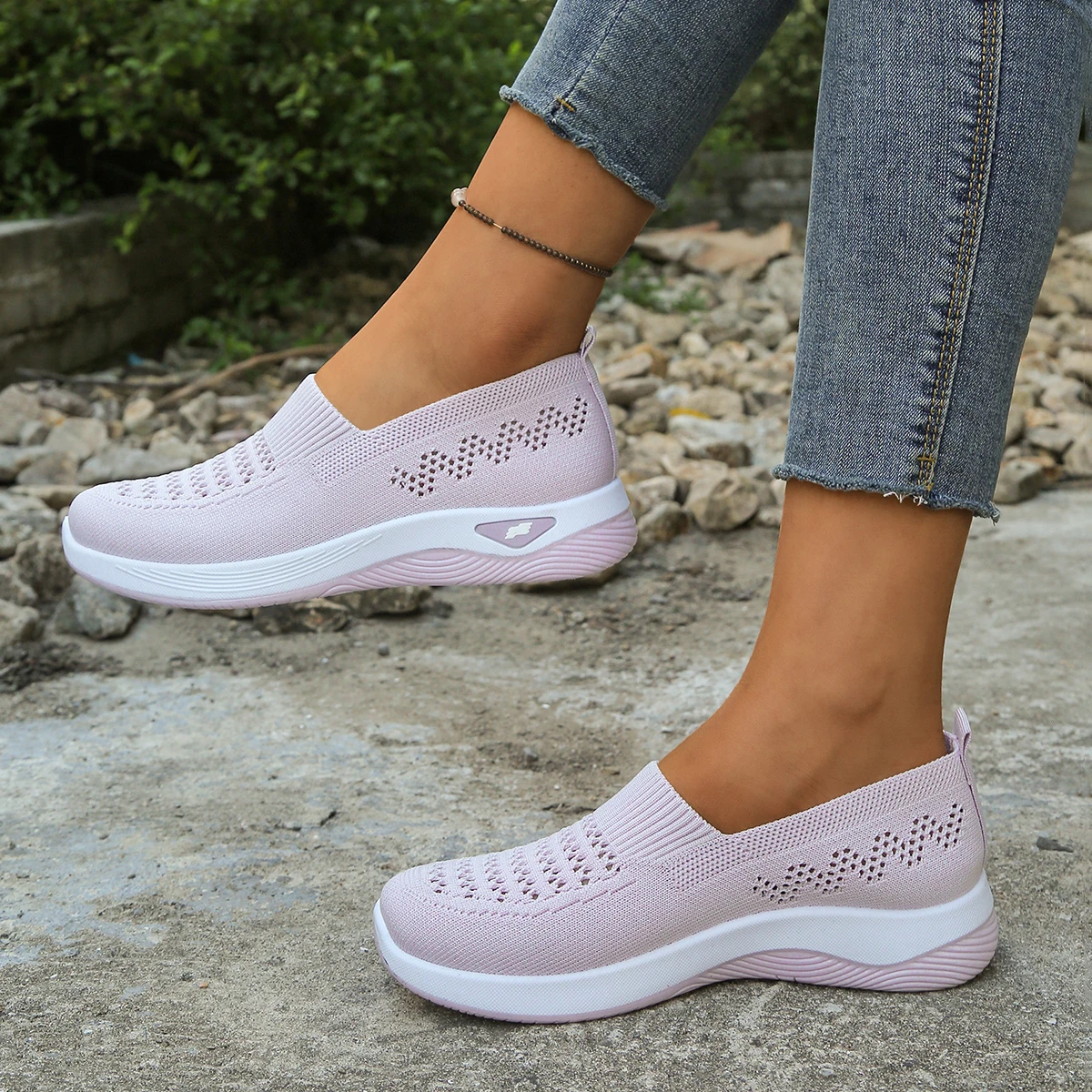 Fashionable Casual Single Shoes, Breathable and Comfortable Women's Shoes, Sports Vulcanized Shoes, Flat Shoes