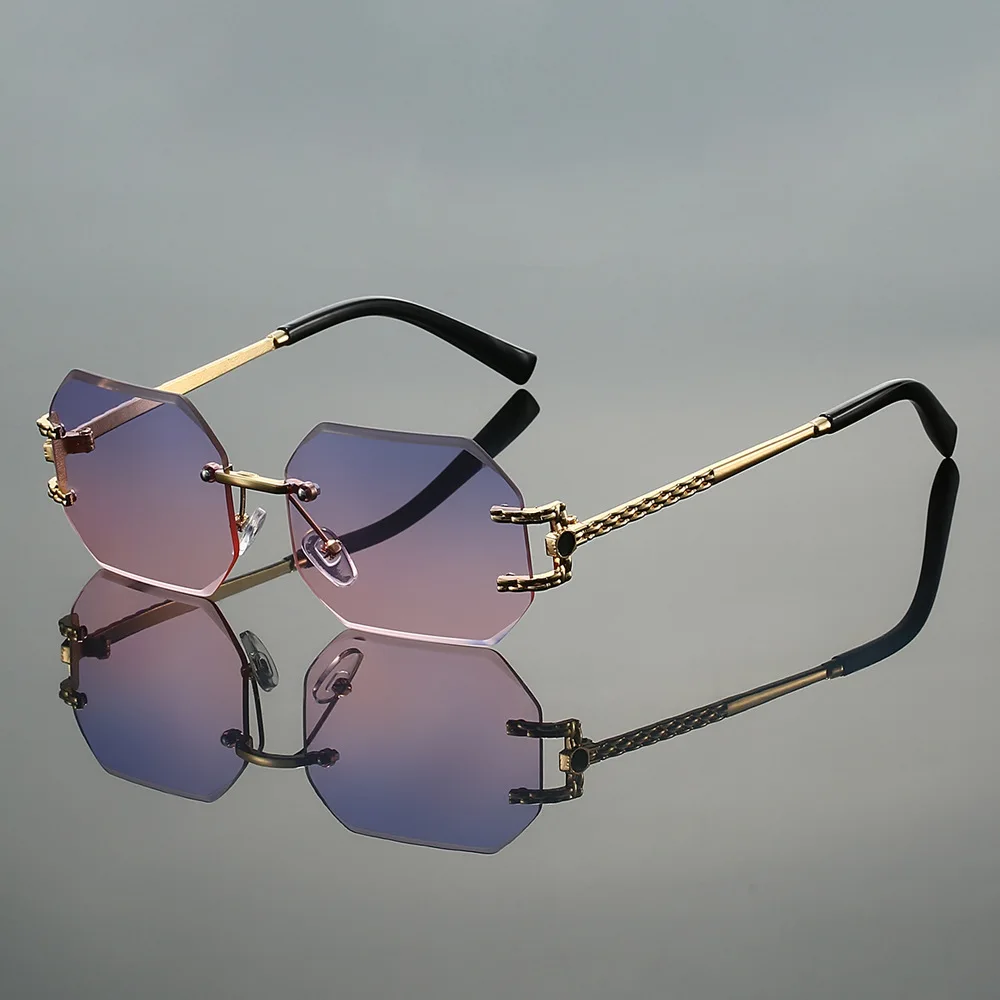 Fashionable Frameless Sunglasses for Women Trendy Eyewear Perfect for Summer Travel Beach Vacations