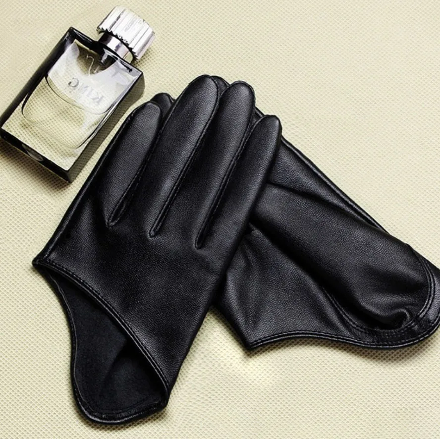 Faux Leather Gloves Fashion Woman Lady Half Palm Gloves Pu Leather Fingerless Dance Stage Performance Personality Gloves