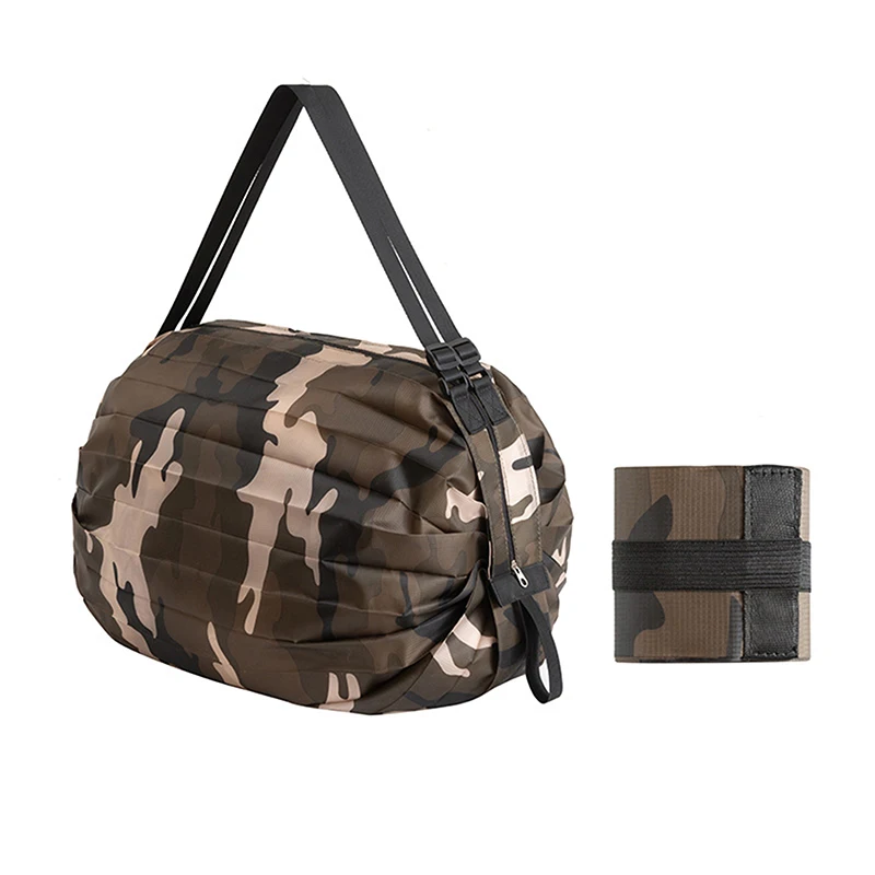 Foldable Storage Bag With Handle Portable Travel Camouflage Handbags Large Capacity Shopping Bag