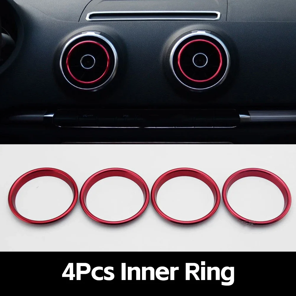 For Audi A3 8V S3 2014-2019 Sportback Sedan Car Air Center Console Outlet Trim Inner Ring Cover Interior Accessories Car Styling