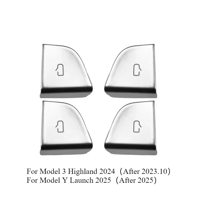 For Tesla Model 3 Highland Model Y Juniper/ModelYL 2025 2026 Car Open Door Button Stickers Handle Cover Interior Protection Trim