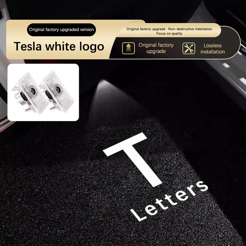 For Tesla Model Y Model 3 Model X Model S Car Door Welcome Courtesy Shadow Projector Lamp LED HD Logo Light Car Accessories