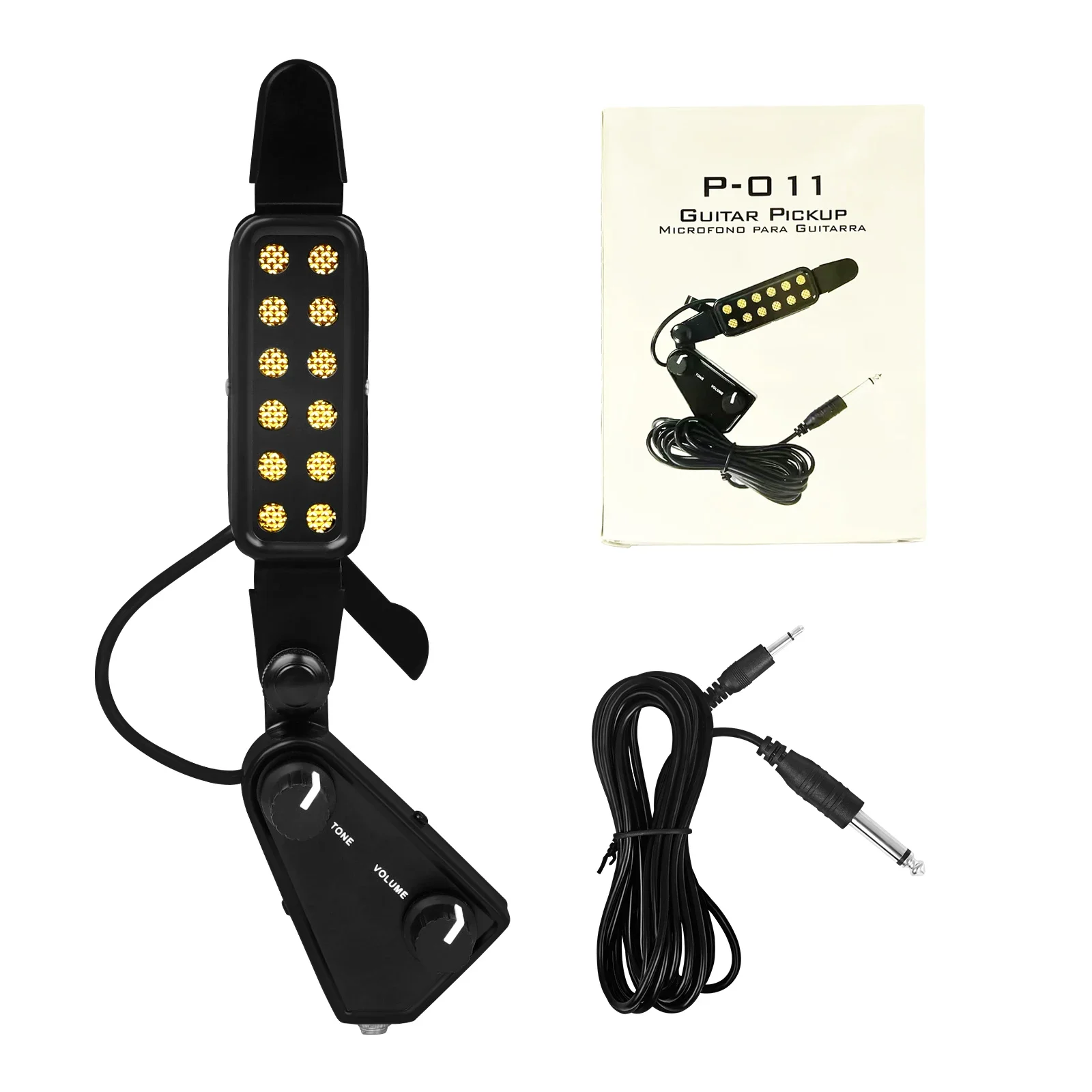Guitar Pickup Acoustic Guitar Sound Hole Pickup Magnetic Transducer with Audio Cable Guitar Instrument Parts & Accessories