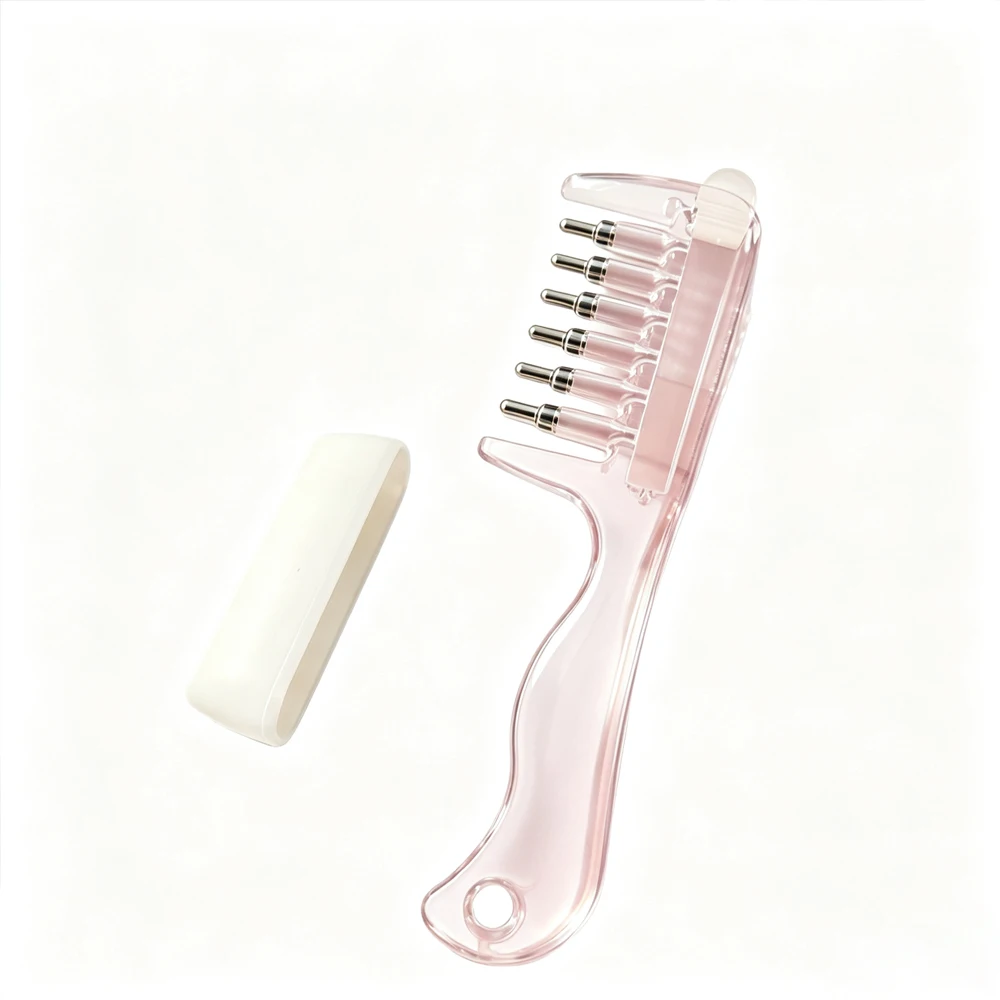 Hair Oil Applicator Scalp Massage Liquid Comb Built-In Liquid Reservoir Rolling Metal Teeth for Hair Growth Home Hair Care Tool