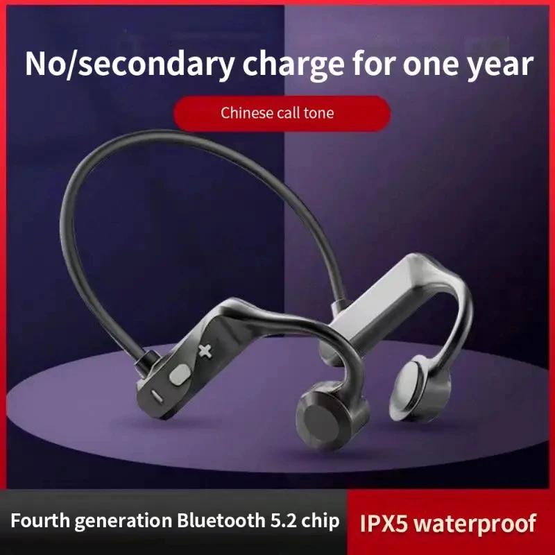 K69 Bone Conduction Earphones Bluetooth Hifi Music Headphones Sport Ear-hook Wireless Headsets with Mic Waterproof Earbuds