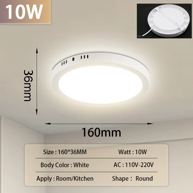 Led Ceiling Lamp 110-265V Ultra Thin Panel Led Light for Living Room Bedroom Indoor Lighting 20W 30W Square Round Ceiling Lights
