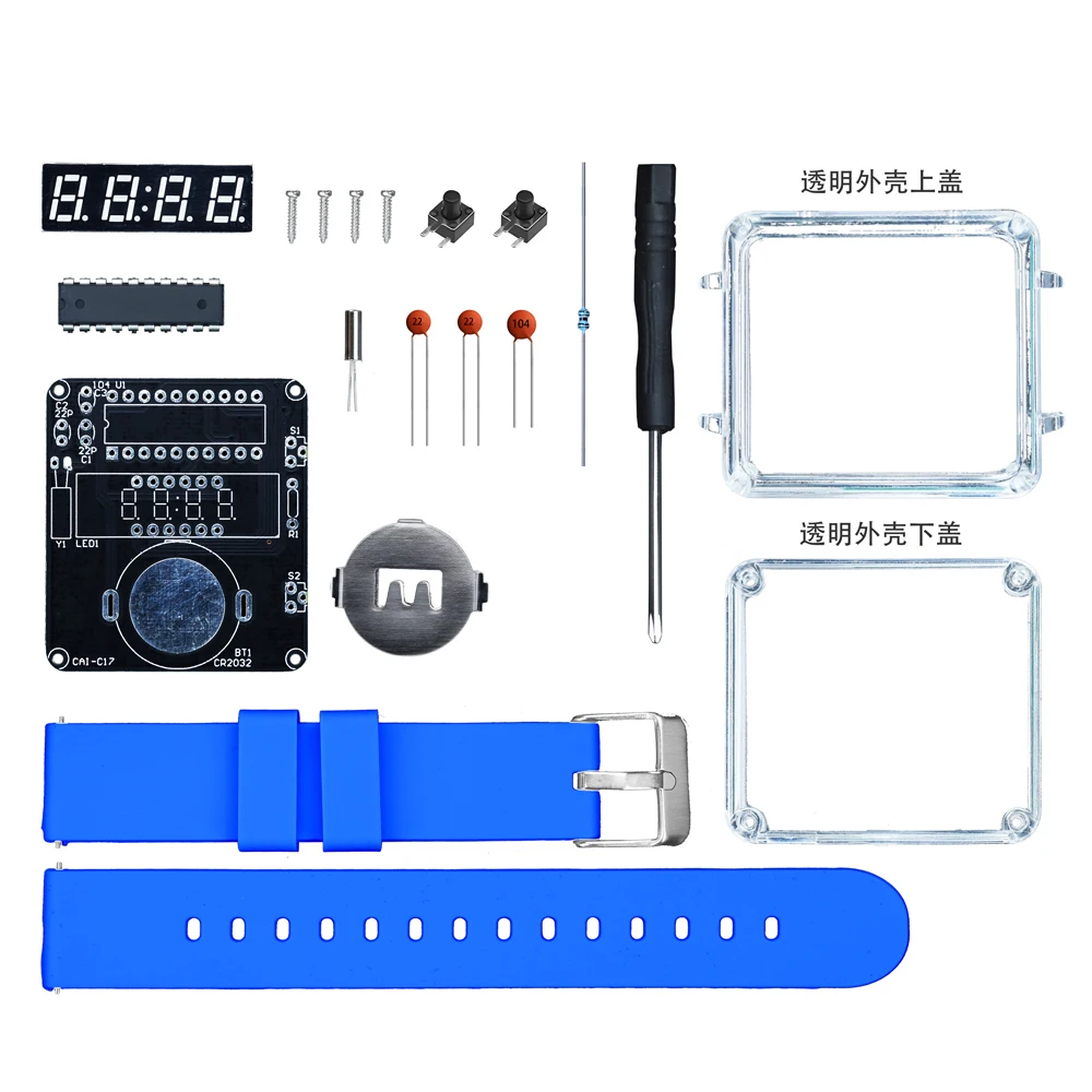 LED DIY Electronic Watch Kit Digital Tube Clock Accessories Soldering Assembly Electronic Silicone Watch