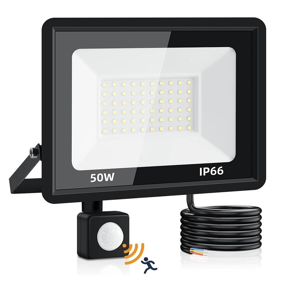 LED Floodlight PIR Motion Sensor Outdoor Light 20W 30W 50W 100W  200W AC220V Waterproof Outdoor Projector Spotlight For Garden