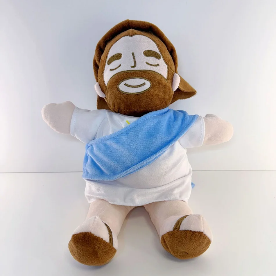 Maria and Jesus Baby Sleeping Companion Sound Soothing Musical Plush Toys With Air Bag And Light Doll Breathing Kawaii Toy Gifts