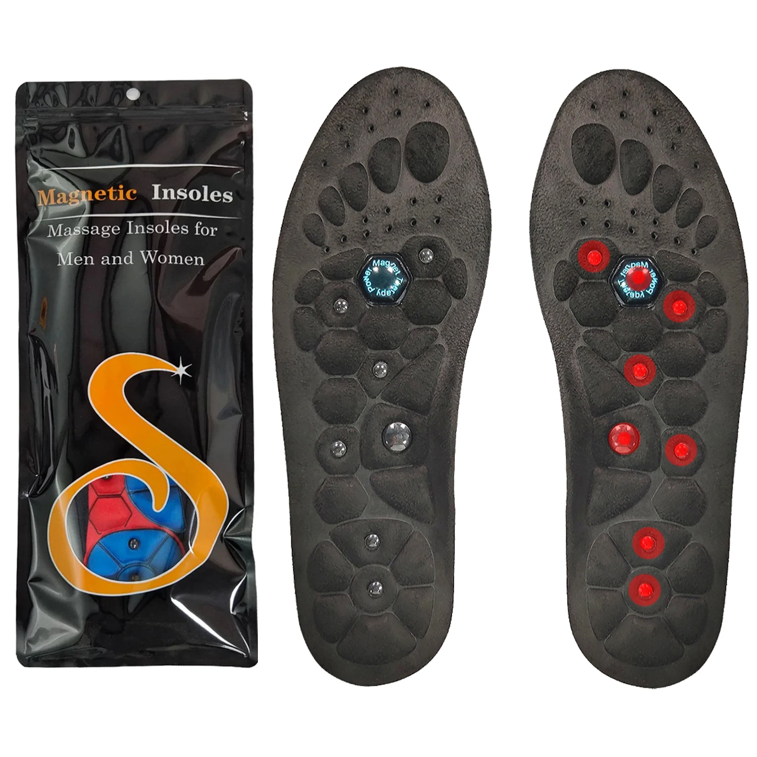 Medical Foot Magnetic Therapy Insoles Weight Loss Acupressure Insole Anti-fatigue Health Care Shoe Pads Sports Shock-absorbing