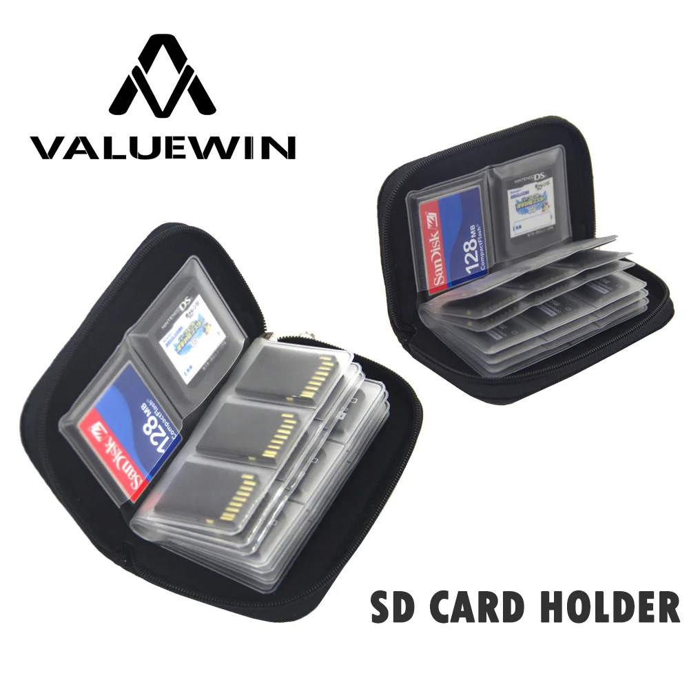 Memory Card Storage Bag Carrying Case Holder Wallet 22 Slots for CF/SD/Micro SD/SDHC/MS/DS Game Accessories Memory Card Box