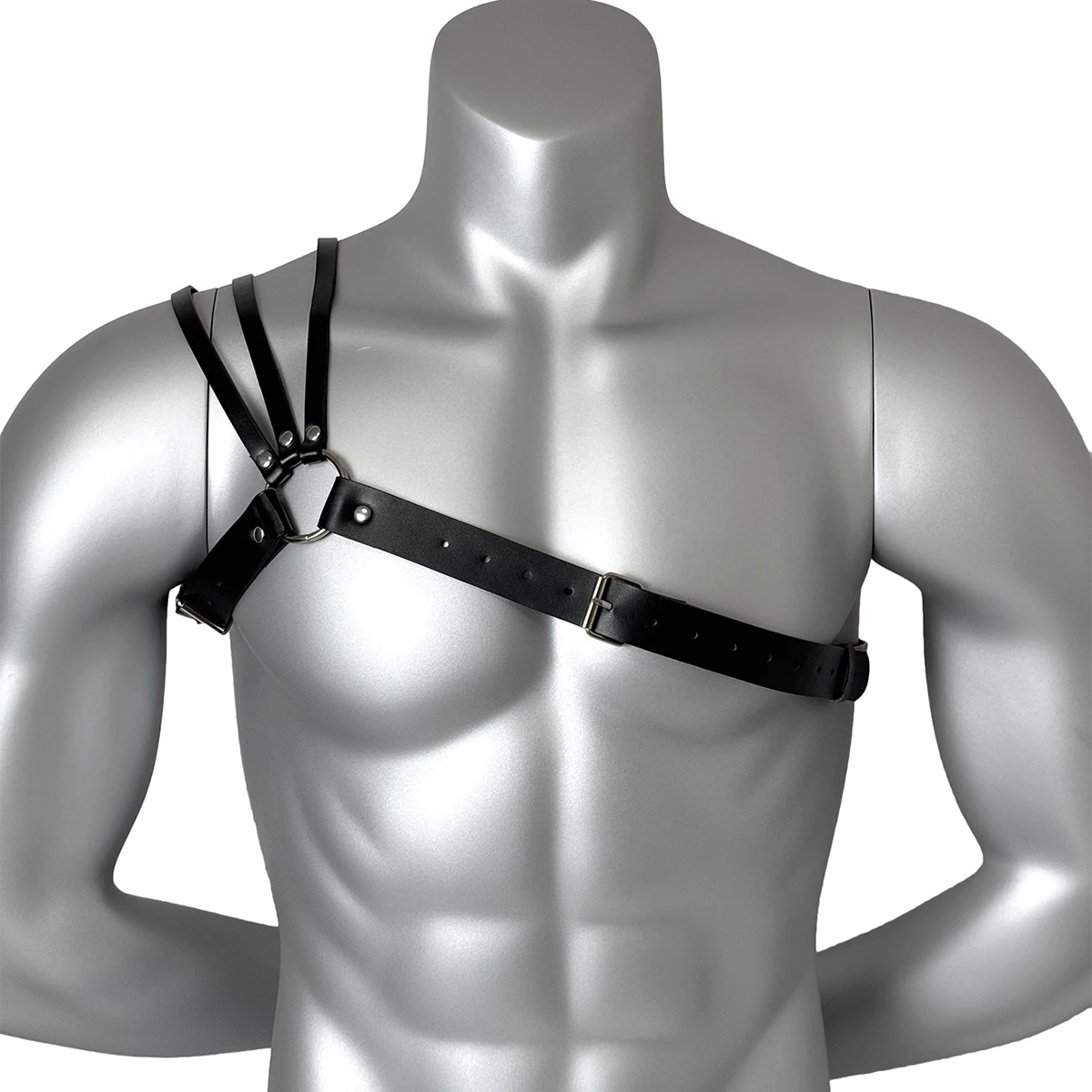 Men Fashionable PU Leather Harness Belts Street Style Gothic Belt Punk Rock Exotic Clothing Accessory Belt