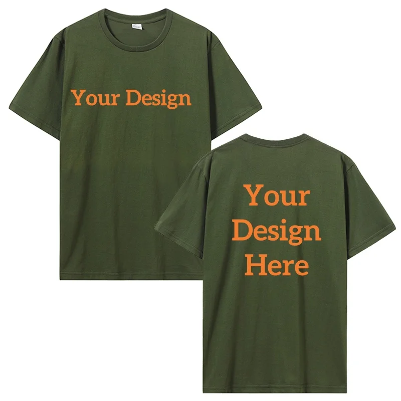 Men's Cotton T-shirt Personalized Your Design Here Custom Text Tshirt for Men Add Your Own Design Fashion T Shirt Men Clothing