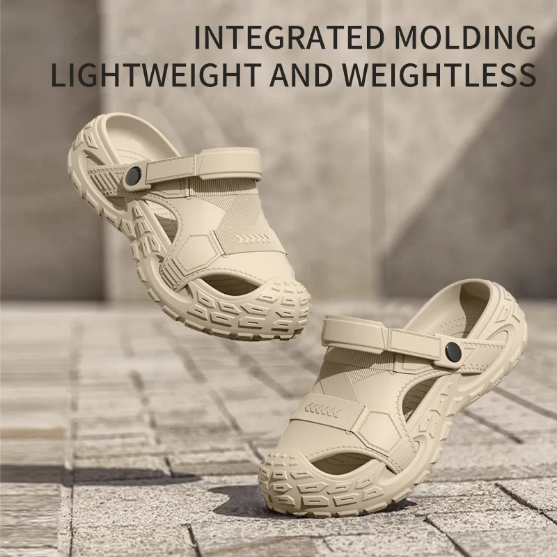 Men's Outdoor Summer Wearable Clog Shoes Anti-Slip Breathable Odor-Resistant Slip-Resistant Sandals