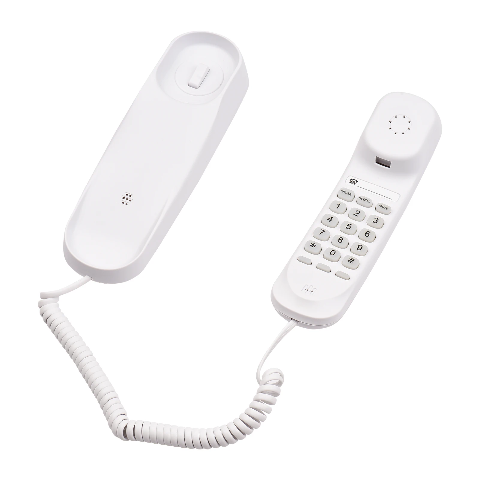 Mini Desktop Corded Landline Phone Fixed Telephone Wall Mountable Supports Mute/ Pause/Redial Functions for Home Hotel Office