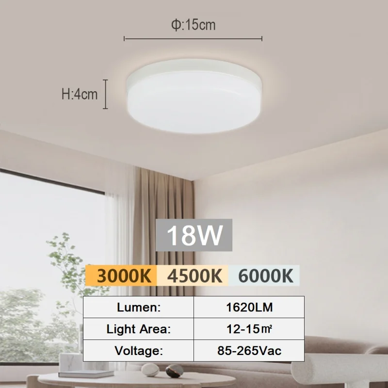 Modern LED Ceiling Lamp 18-48W Flush Mount 3000K-6000K Daylight Home Lighting for Bedroom Living Room Kitchen Hallway
