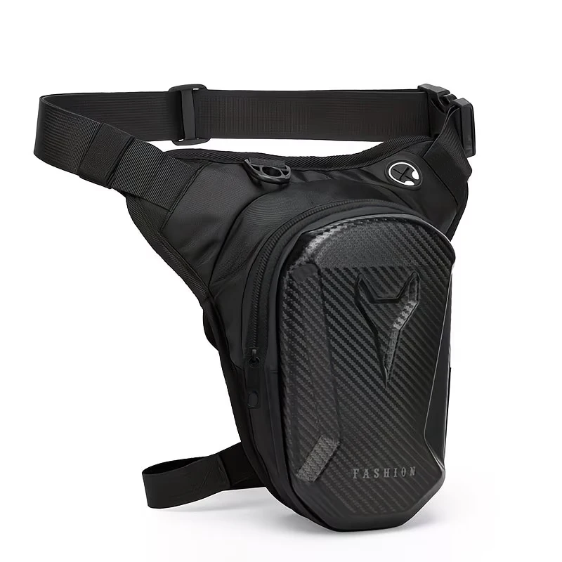 Motorcycle Leg Bag Waterproof Hard Shell Waist Pack, Outdoor Sports Thigh Bag for Men, Adjustable Strap for Riding & Hiking