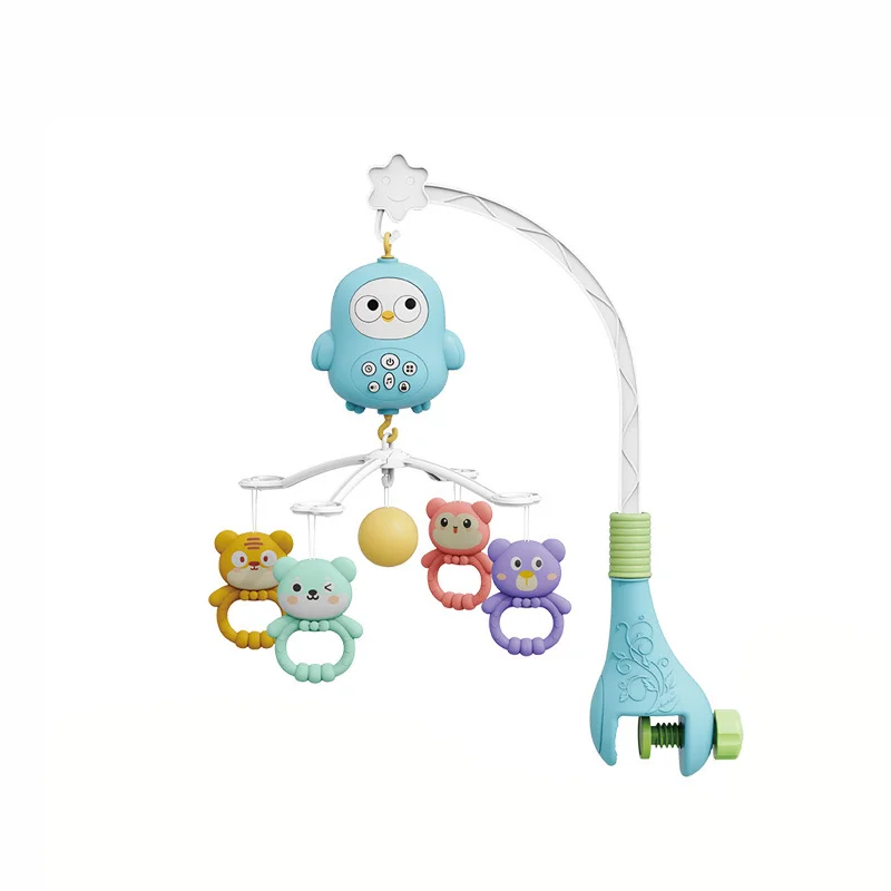 Musical Baby Crib Mobile Toy Projector Night Light Sensory Hanging Rattles for Newborn Infant Stroller