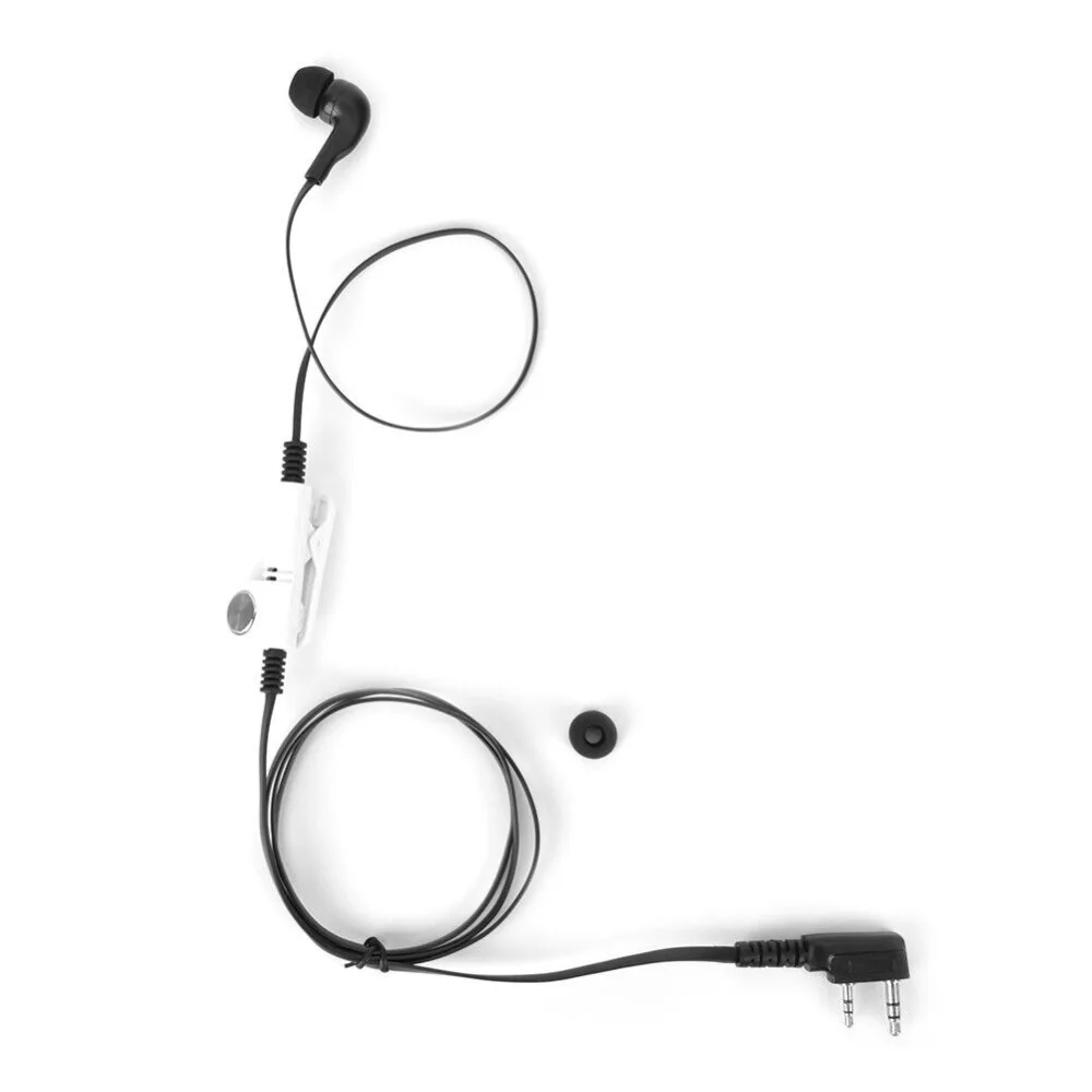 New 2 Way Earphone PTT Mic 2 Pin for Kenwood Baofeng Two Way Radio Professional Walkie Talkie Earphones Noodle Headphone Cord