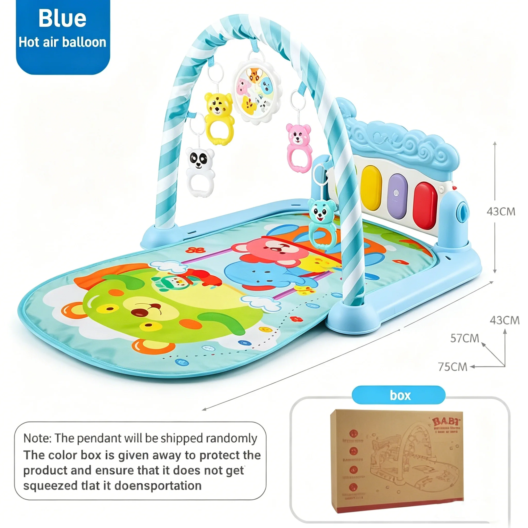 Newborn Baby Fitness Stand Music Play Gym Piano Playmat Sensory Activity Crawling Pad Hanging Toys Early Educational Toys Gifts