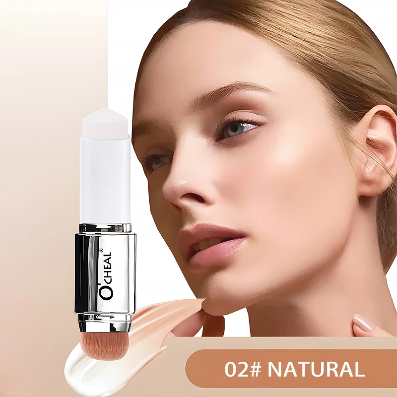 O'CHEAL Temperature Changing Foundation Stick Facial Coverage Blemishes Pores Double-Headed Face Matte Makeup Foundation Cream