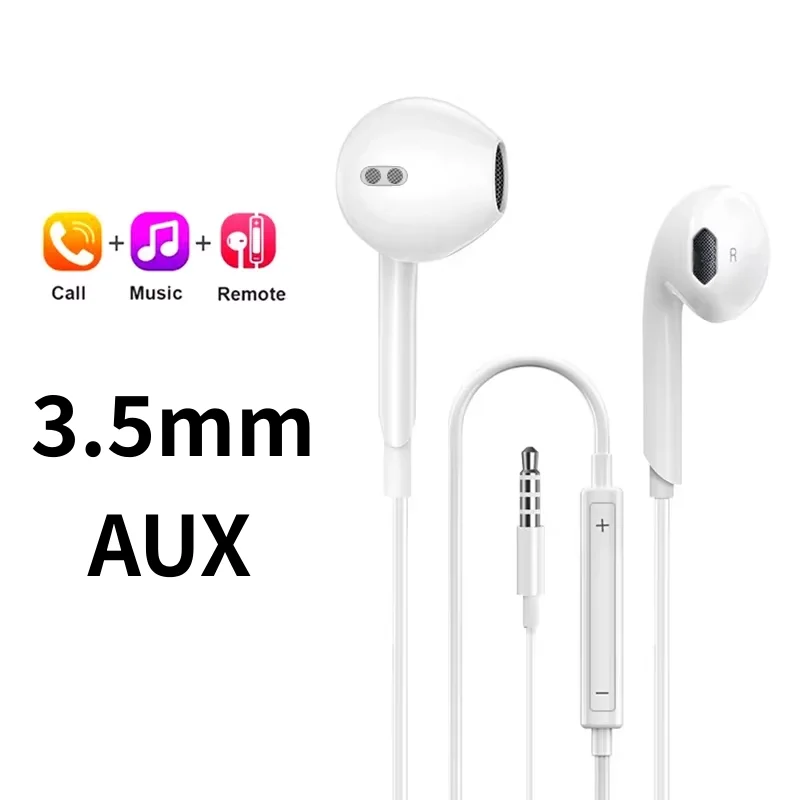 Original Headphones For TypeC Redmi Note K50 Xiaomi 15 14 13 12 11 10 Pro Samsung Huawei Wired Earphone 3.5mm AUX In-Ear Earbuds