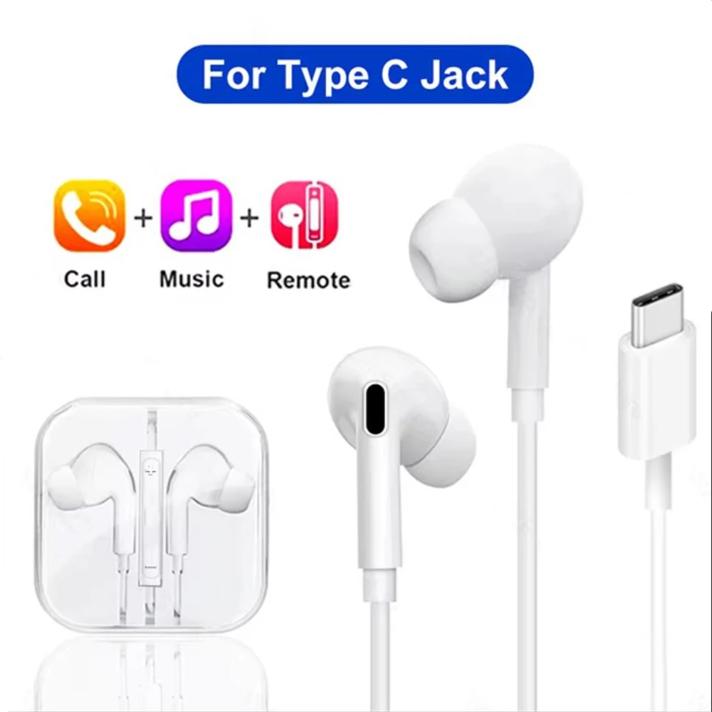 Original Type C Wired Earbuds Headphones For Samsung Galaxy S25 Ultra S23FE S24 Plus A16 A36 A56 Music Call Earphone Accessories