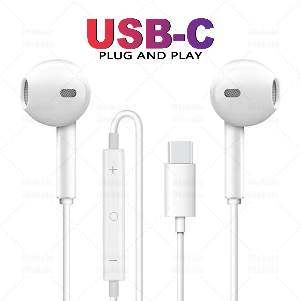 Original Type C Wired Earphones For Apple iPhone 17 16 15 Pro Max In Ear Earphones for Samsung Xiaomi Redmi Huawei Music Earbuds