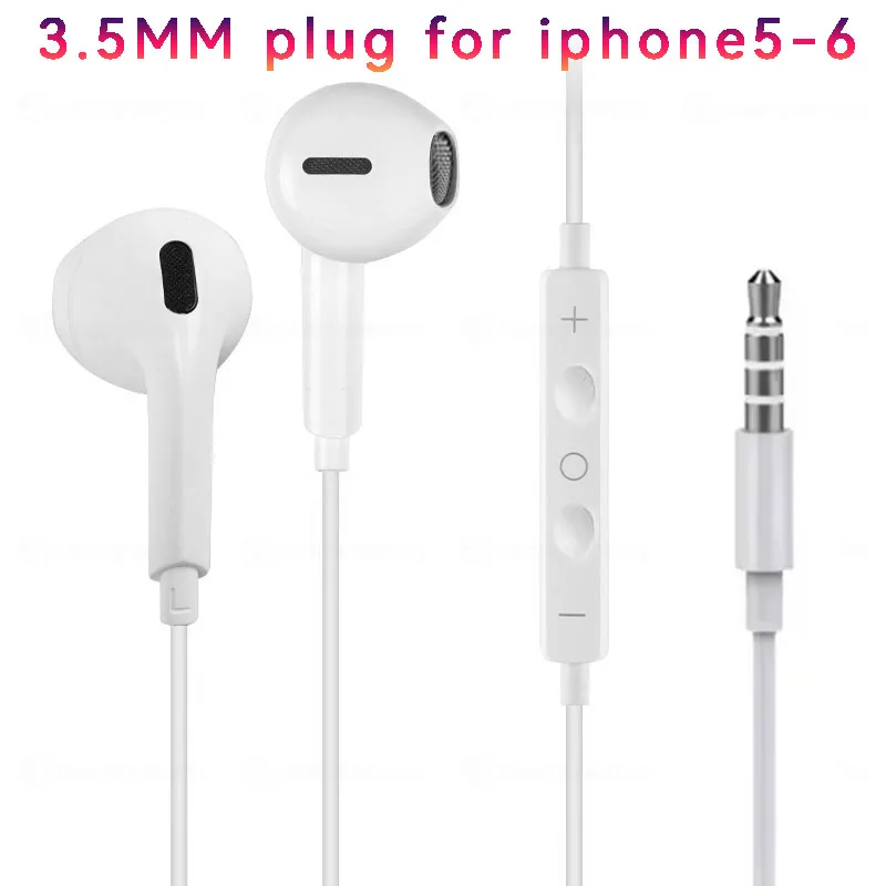 Original Wired Earphones For iPhone 15 16 14 13 12 11 Pro Max 7/8Plus X XR XS In-Ear Earbud For Lightning USB C 3.5mm Earbuds