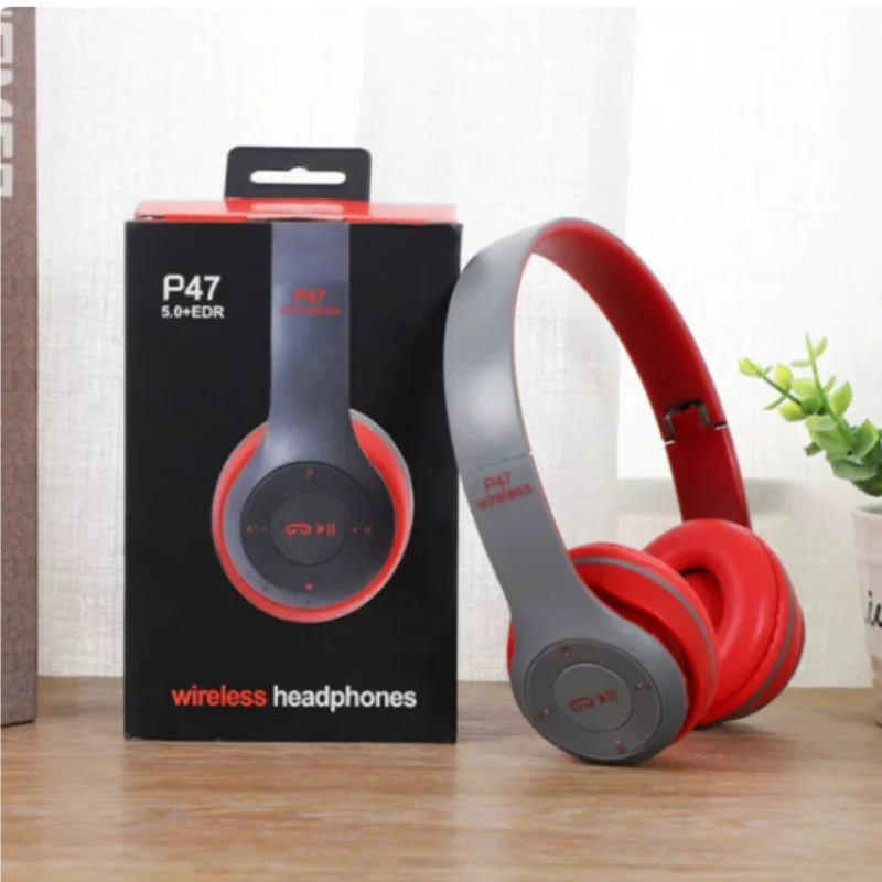 P47 Wireless 5.0 Overhead Bluetooth Headphones for Music with Deep Bass Universal Compatibility High-Quality Sound Earphones