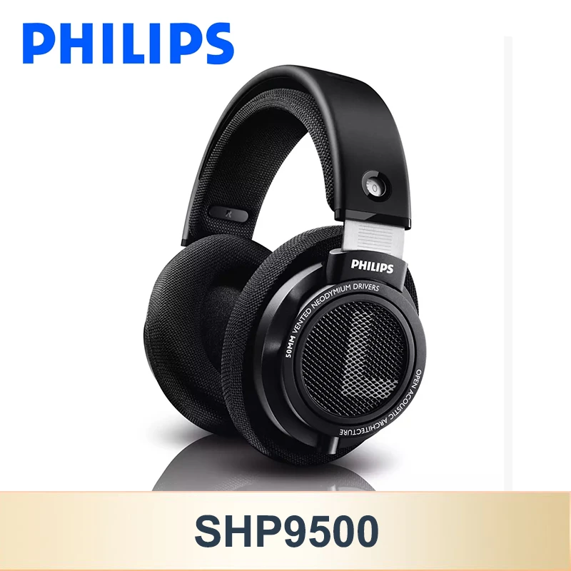 Philips Original SHP9500 Wired Headphones HiFi Stereo HD Mic Call Earphones Sports Running Headset iPhone Android Universal