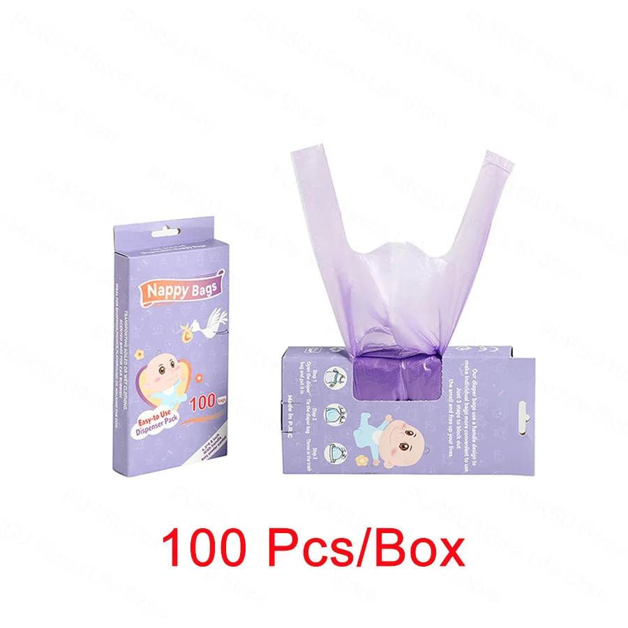 Portable Garbage Bag Disposable Nappy Bags Scented Hygiene Bags For Diaper Disposal Or Feminine Products Or Pet Waste Sacks