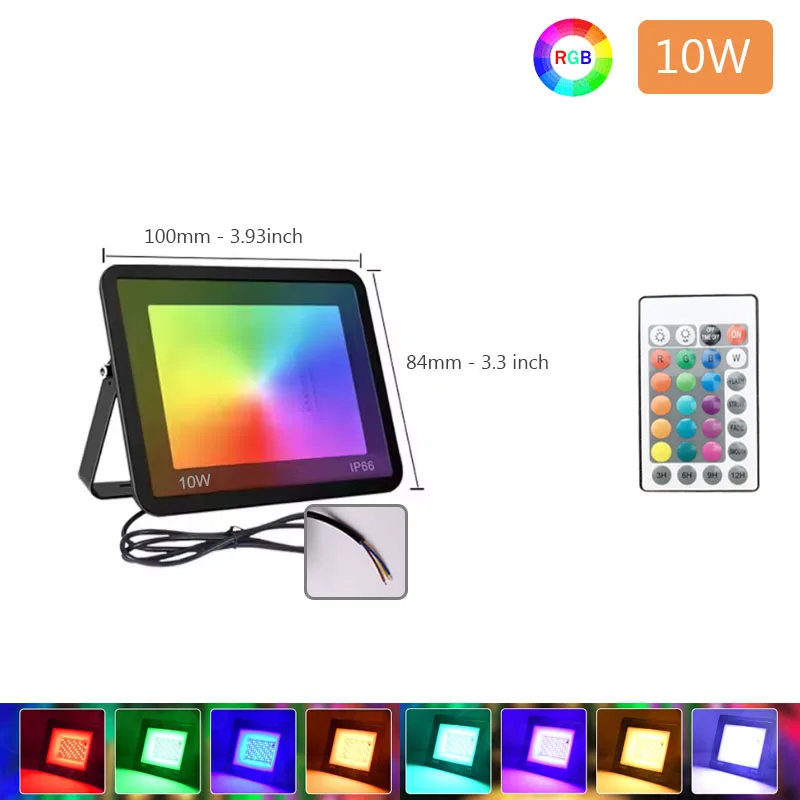RGB LED Floodlight Reflector Outdoor Lighting 220V 50W 100W IP66 Waterproof Spotlight Landscape Garden Fountain Decorative Lamps