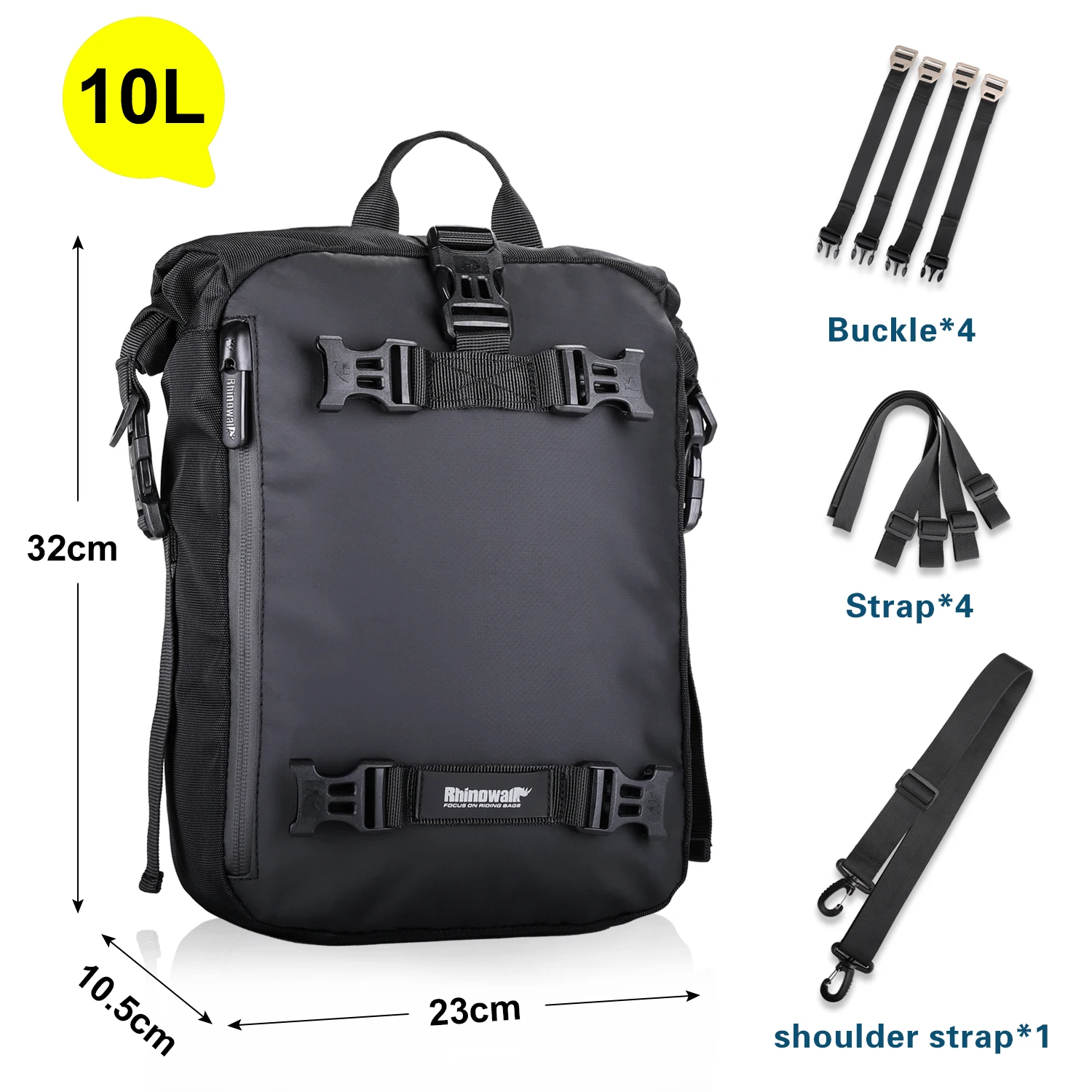 Rhinowalk Motorcycle Back Seat Bag 10/20/30L Waterproof Multifunctional Saddle Side Luggage Bag Cycling Backpack Universal
