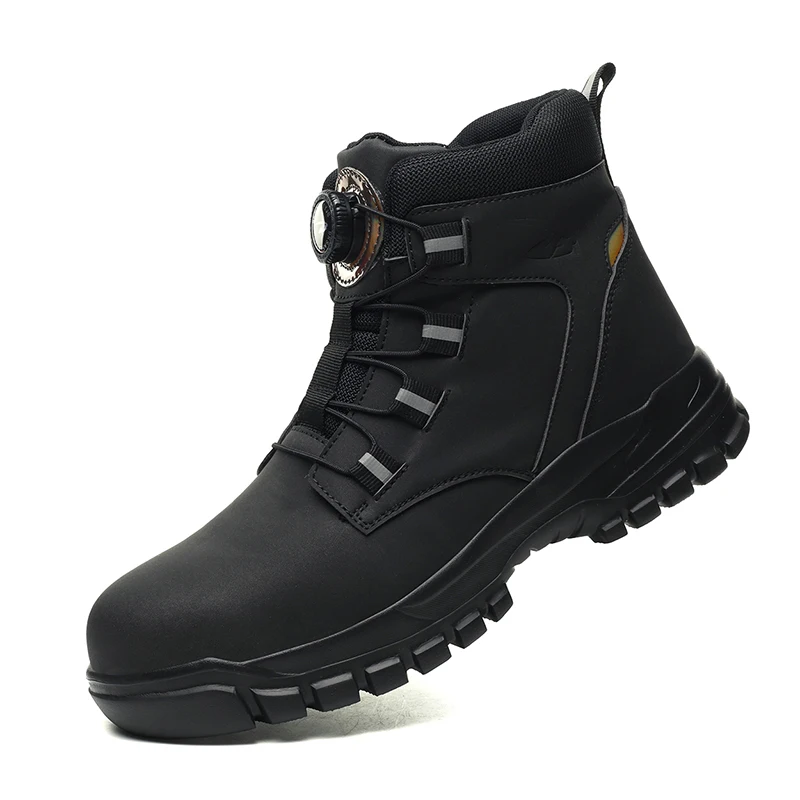 Rotating Button Work Shoes for Men Anti Puncture Protective Boots Sneakers Waterproof Work Safety Shoes Non Slip Steel Toe Shoes