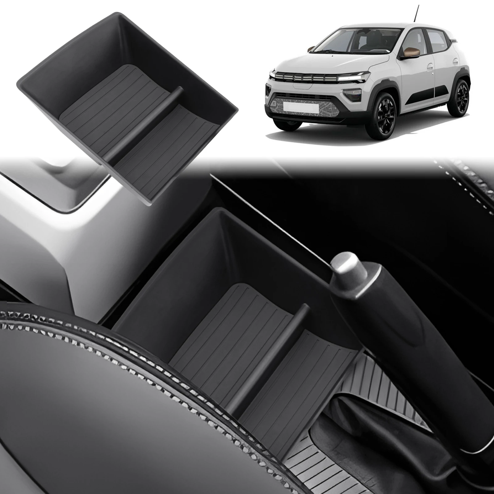 RUIYA for Dacia Spring Electric EV 2025 2026 2027 Car Central Console Storage Box Auto Interior Dacia Spring 2026 Accessories
