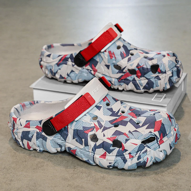Shoes Men's Clogs Slippers Sandals 46 47 Male Garden Shoes Flat Camouflage Sandals Male Big Size Outdoor Flip Flops Home Clogs