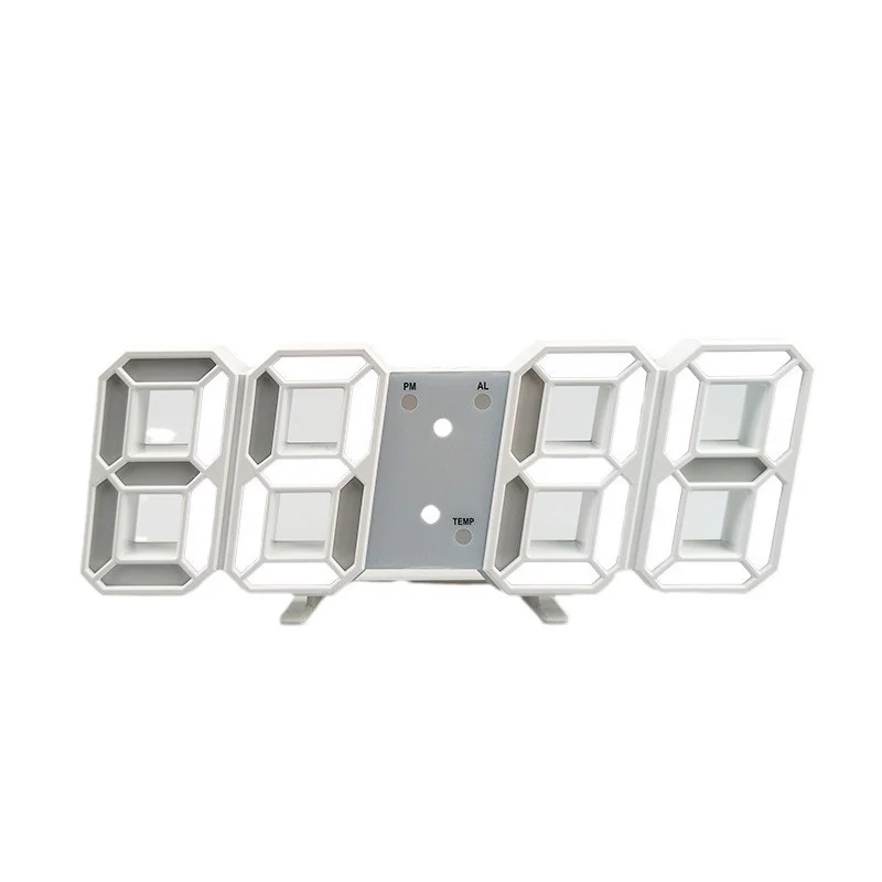 Simple Fashion Electronic Clock 3D Luminous Digital Clock Voice-activated Silent Alarm Clock Creative Desktop Clock