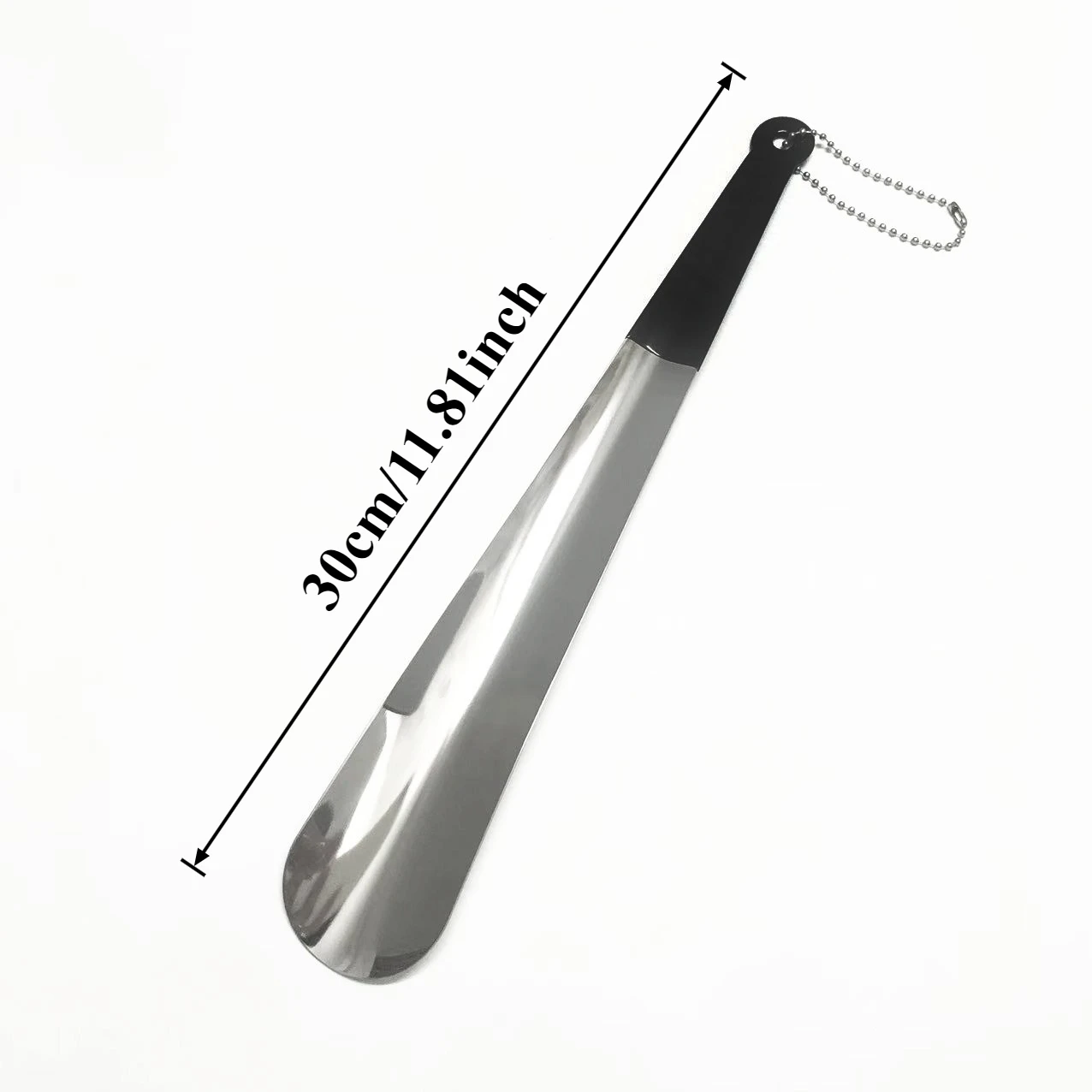 Simple Stainless Steel Shoe Horn: Slip on Shoes While Standing. No Bending. Easy-Grip with Hanging Hole. Fits All Footwear.