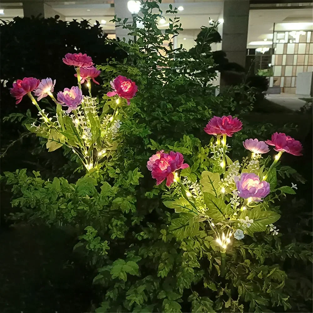 Solar Lights Outdoor Lighting Solar Garden Light Snow Lotus Flower Lawn Lamp for Yard Patio Flower Party Lamp Wedding Mother Day