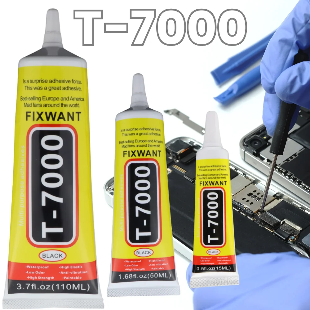 T7000 Black Soft Adhesive T-7000 Computer Cell Phone Touch Screen Repair Frame Anti-vibration Universal Glue 15/50/110ML